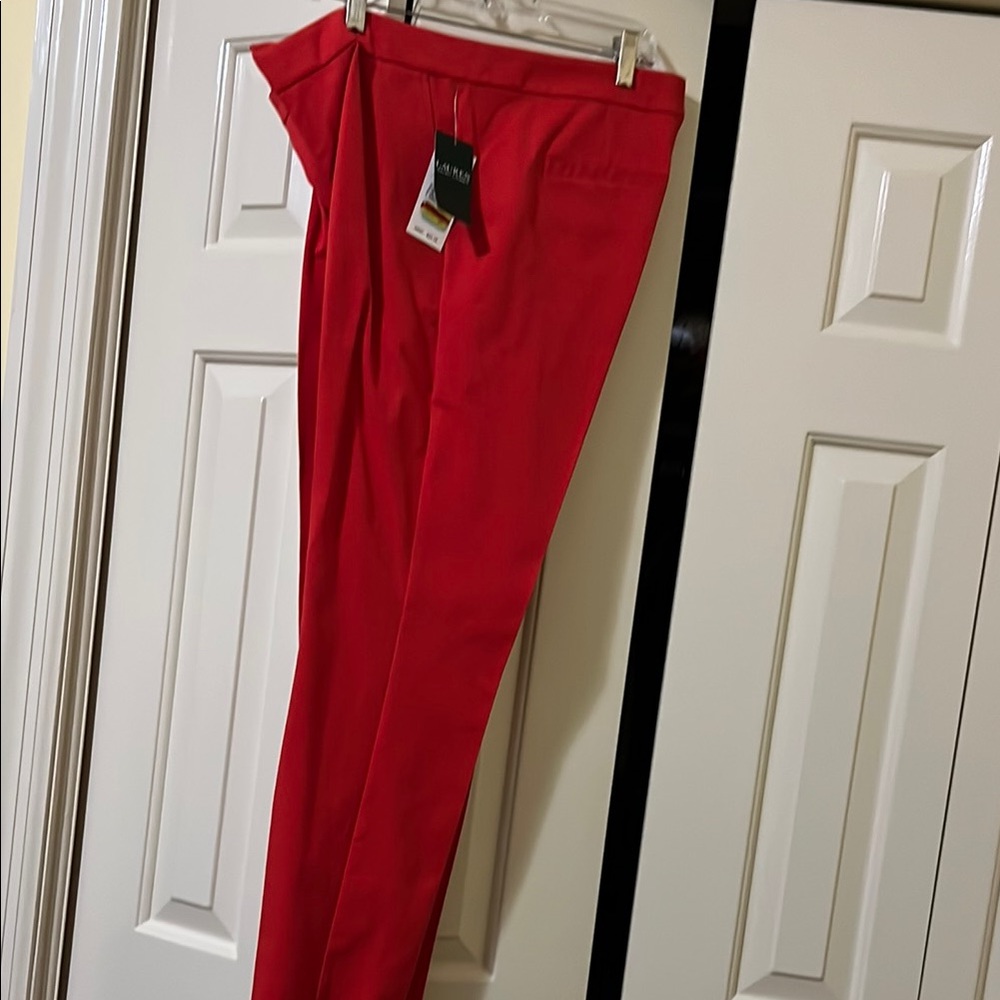 NWT Ralph Lauren Orangey Red Pants Straight Cut - size 12